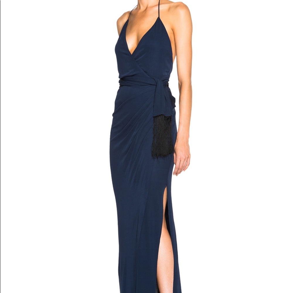 L’AGENCE Sabrina Navy Halter Gown